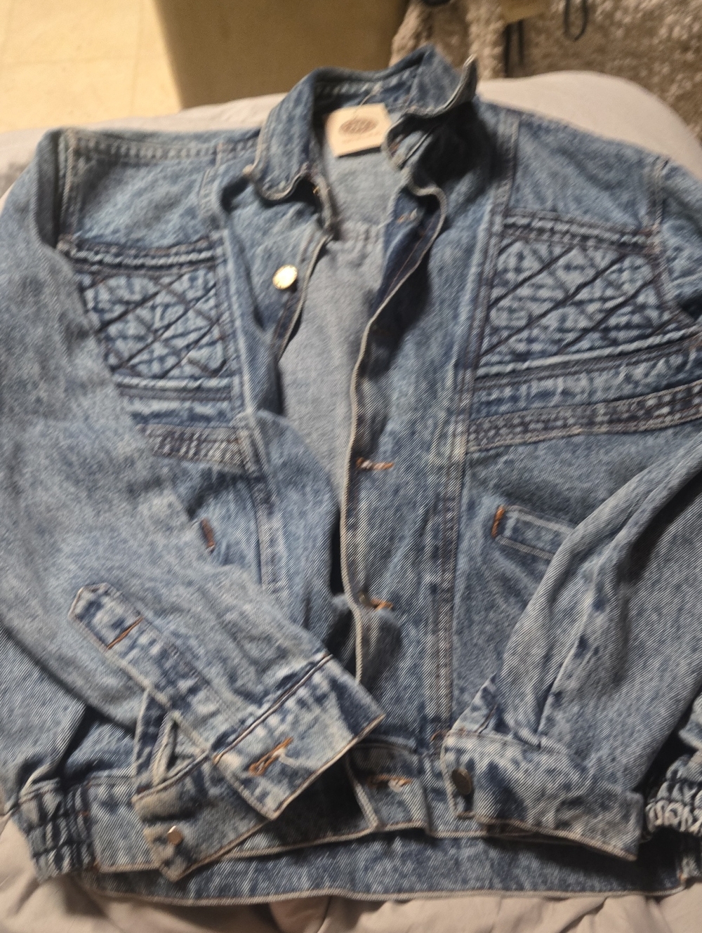 Denim Button-Up Jacket in Faded Blue
